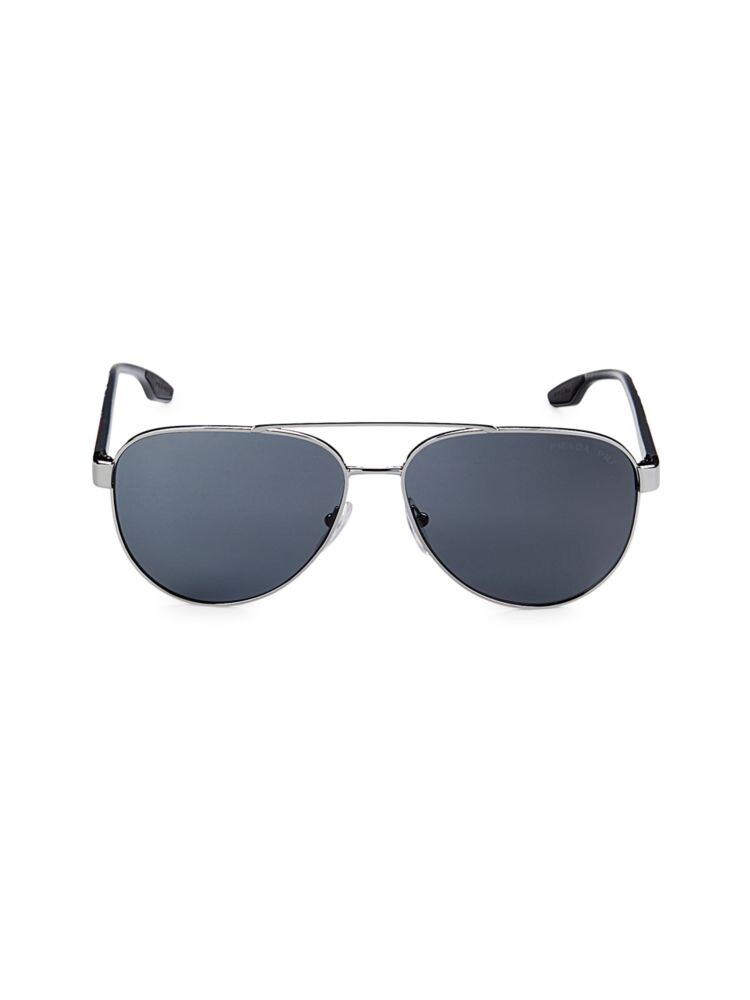 Солнцезащитные очки-авиаторы 61MM Prada, цвет Gunmetal