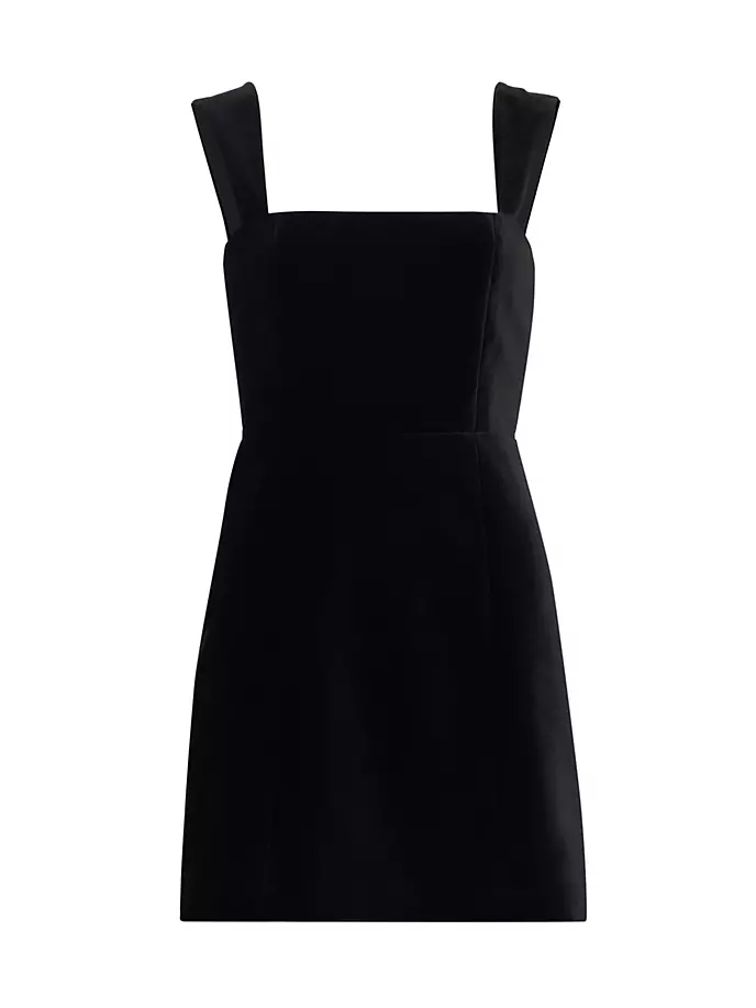 

Бархатное мини-платье без рукавов Taylum Alice + Olivia, черный