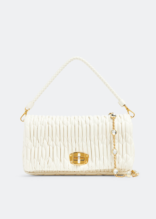 

Сумка Miu Miu Iconic Crystal Cloqué, белый