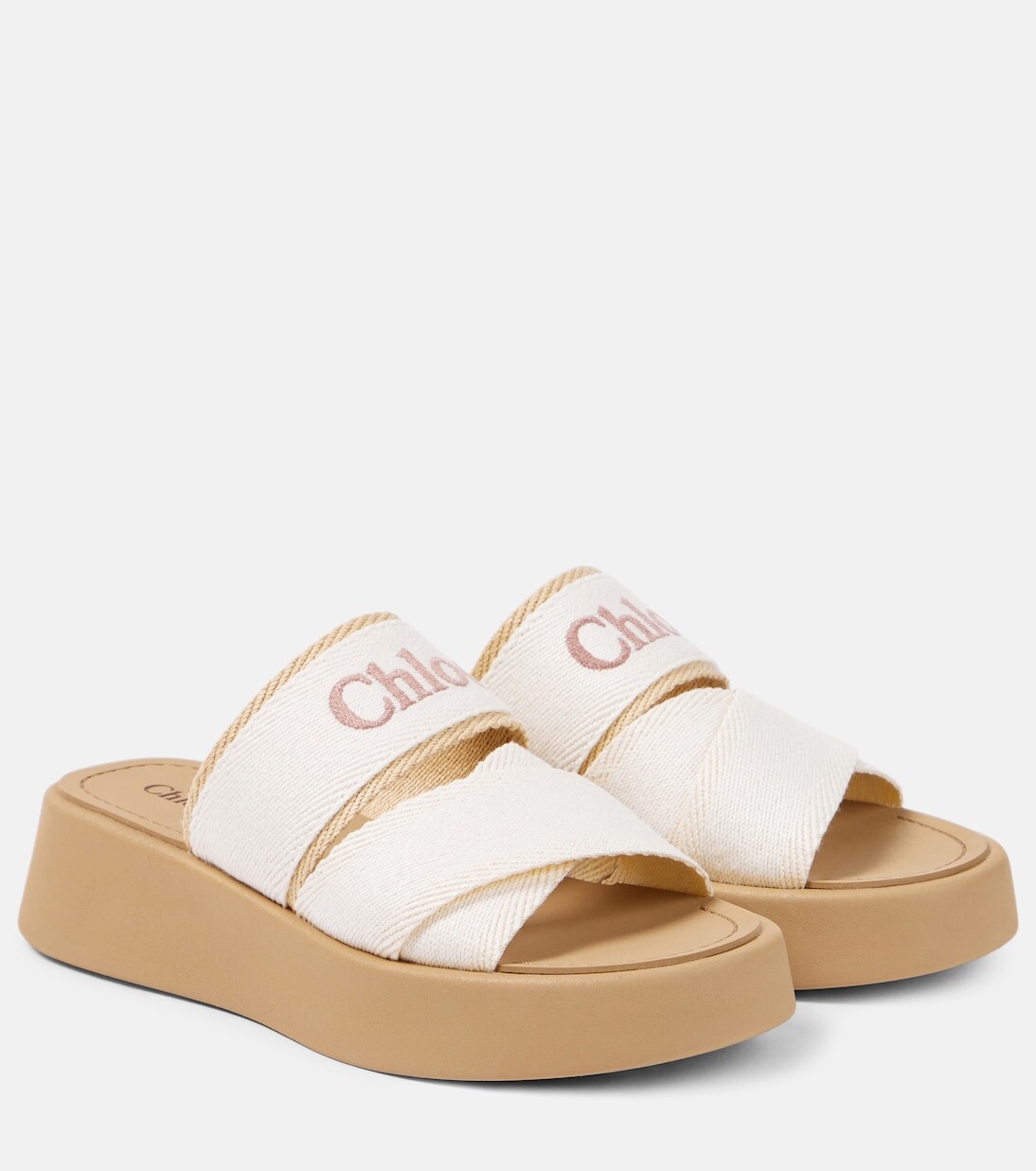 

Шлепанцы на платформе с логотипом mila Chloé, белый