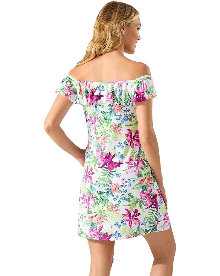 

Платье Tommy Bahama Coastal Gardens Off-the-Shoulder Spa Dress, белый