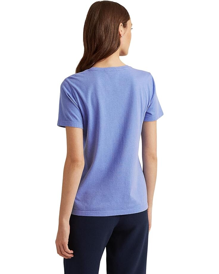 Футболка LAUREN Ralph Lauren Eyelet Logo Jersey Tee, цвет Blue Loch