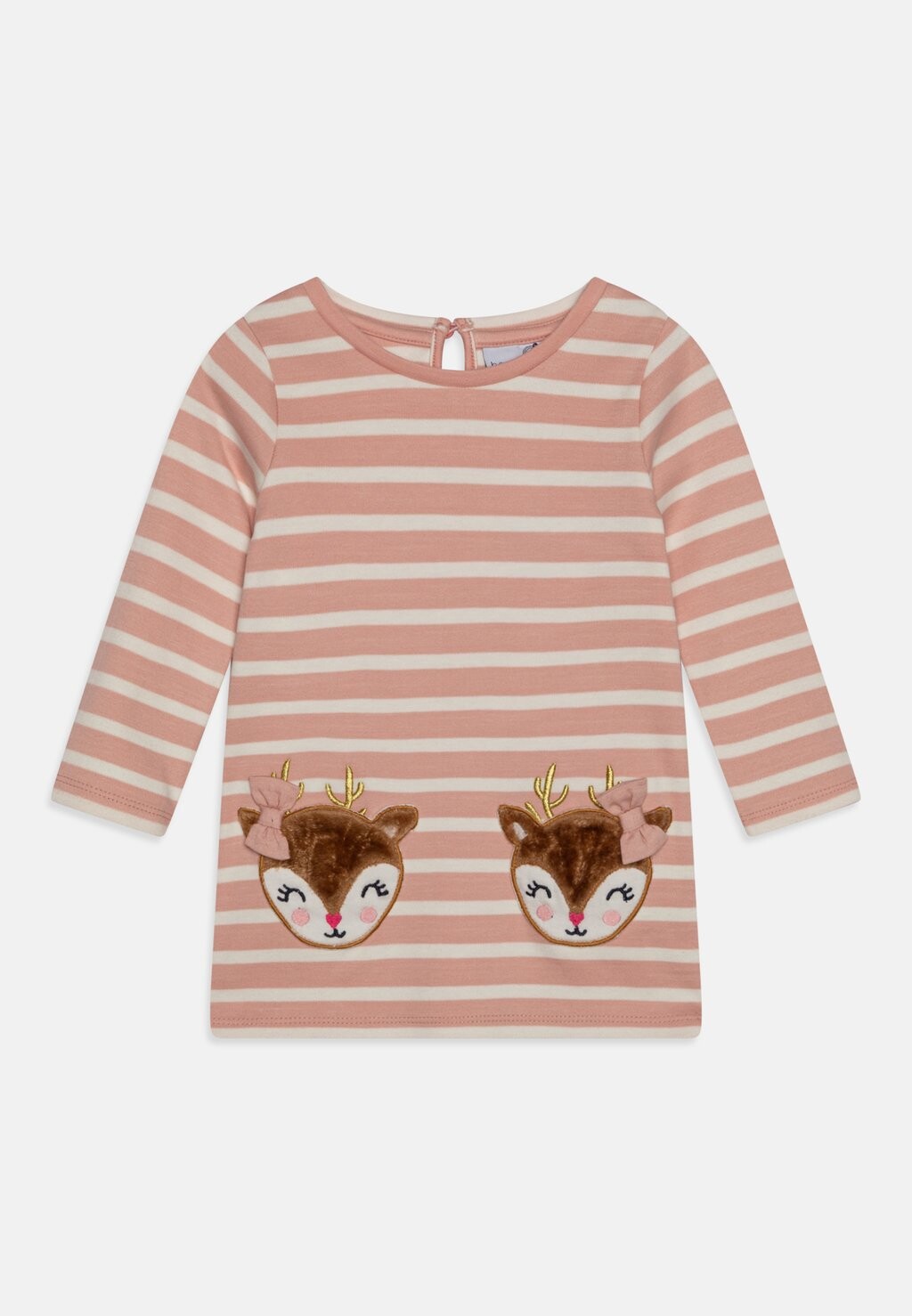 

Платье из джерси STRIPED DRESS WITH FLUFFY REINDEER POCKETS happy girls, цвет dusty rose