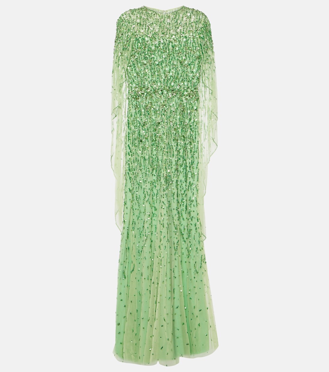 

Платье delphine из тюля с кейпом и декором Jenny Packham, синий
