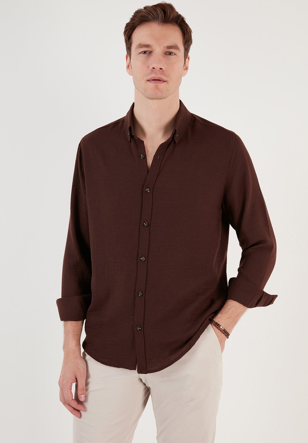 Рубашка REGULAR FIT Buratti, коричневый рубашка regular fit buratti темно синий