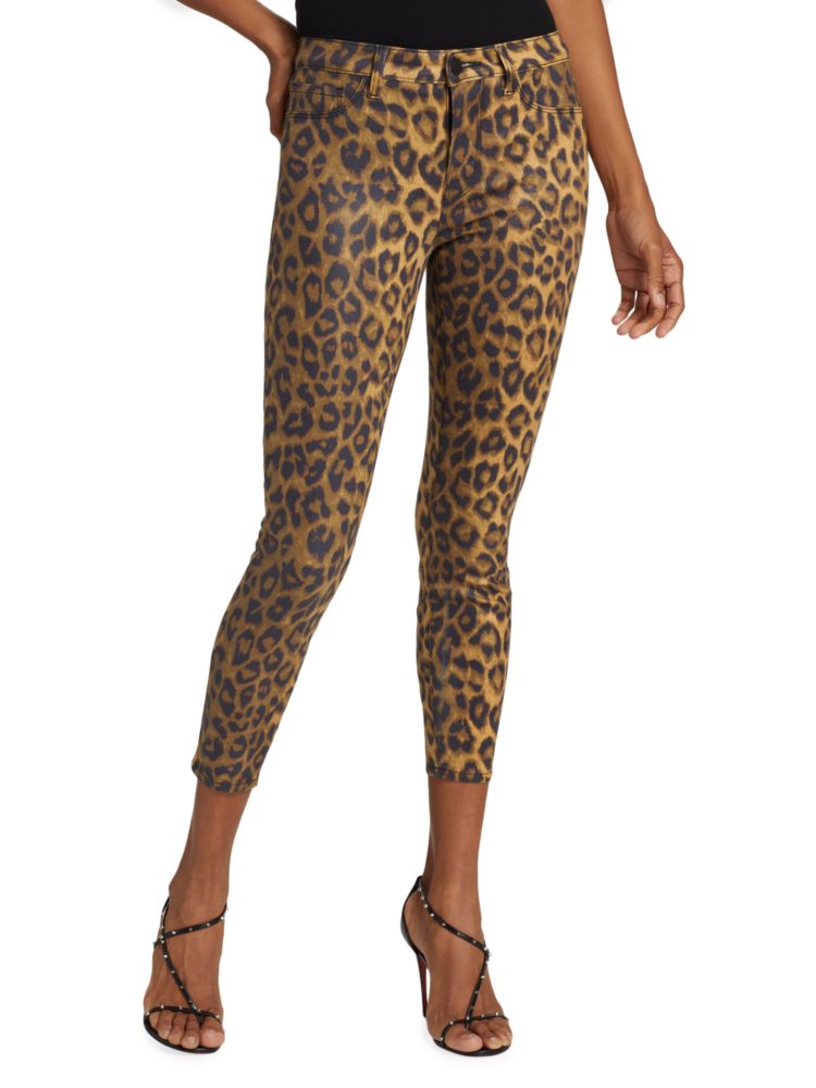 Укороченные эластичные джинсы скинни Margot со средней посадкой и цвет Cheetahом L'Agence, цвет Cheetah