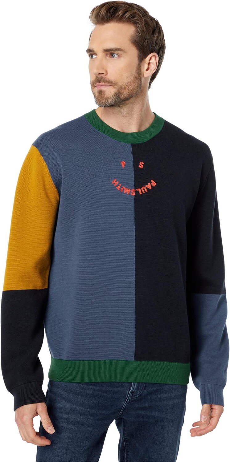

Толстовка Paul Smith Crew Neck Happy, синий