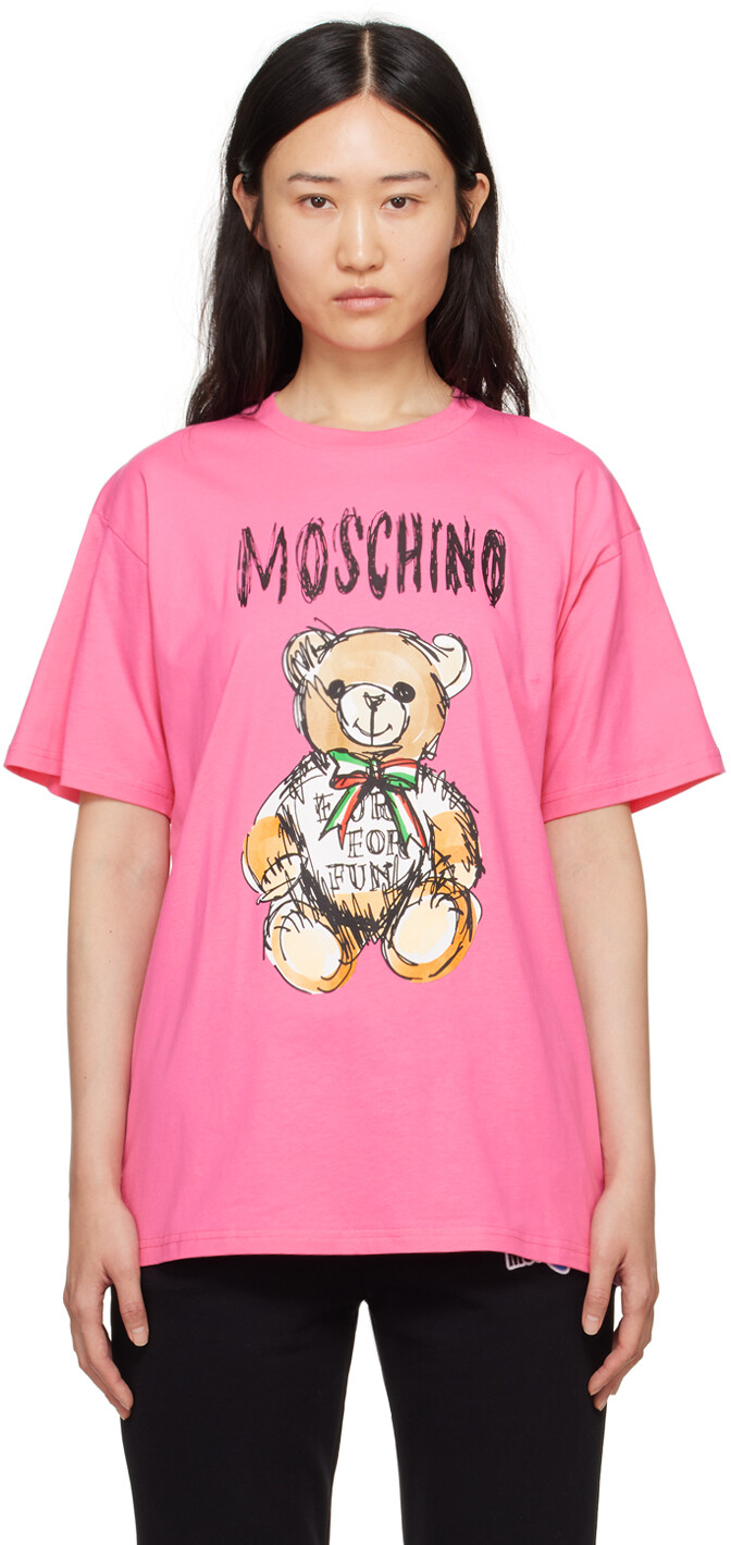 

Розовая футболка Archive Teddy Bear Moschino, цвет Fantasy fuchsia