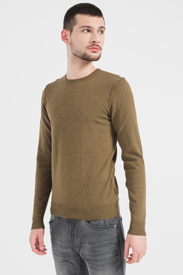 цена Хлопковый свитер с овальным вырезом Blend, зеленый