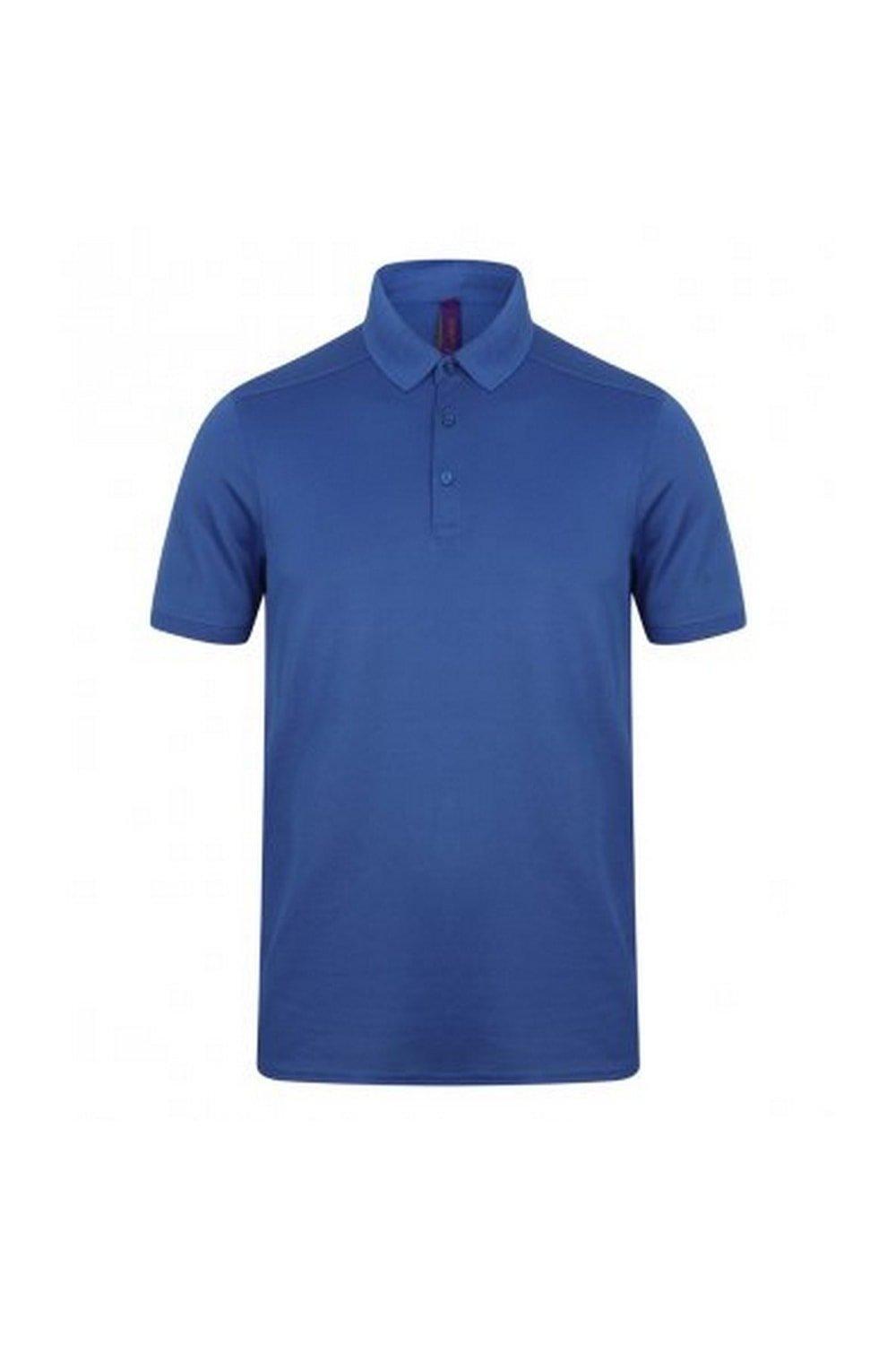 цена Рубашка поло из пике стрейч из микрофайна Henbury, синий
