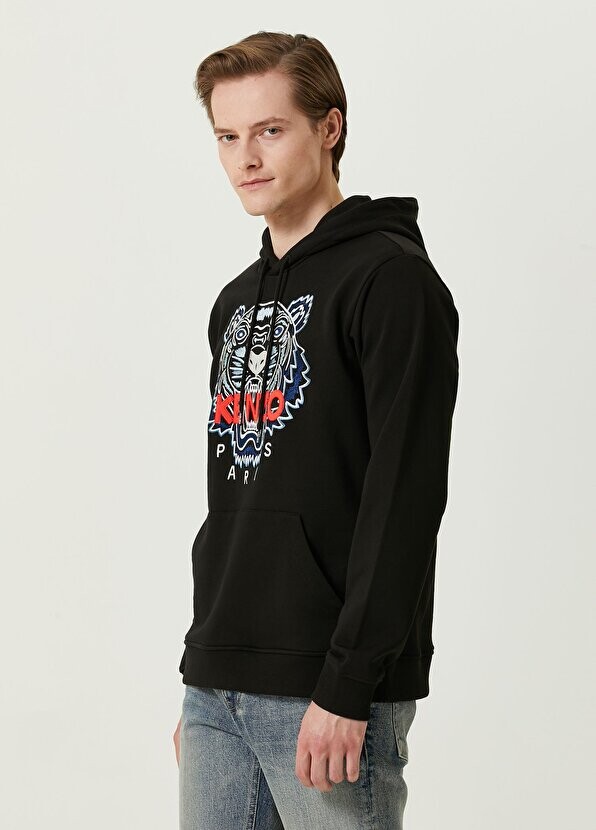 

Черная толстовка с капюшоном tiger Kenzo, Черный