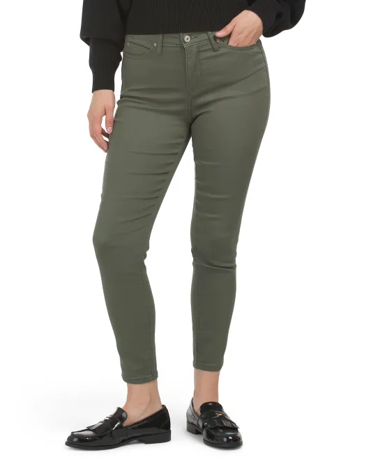 

Узкие брюки до щиколотки с высокой посадкой Soho Nicole Miller New York, цвет Loden Green
