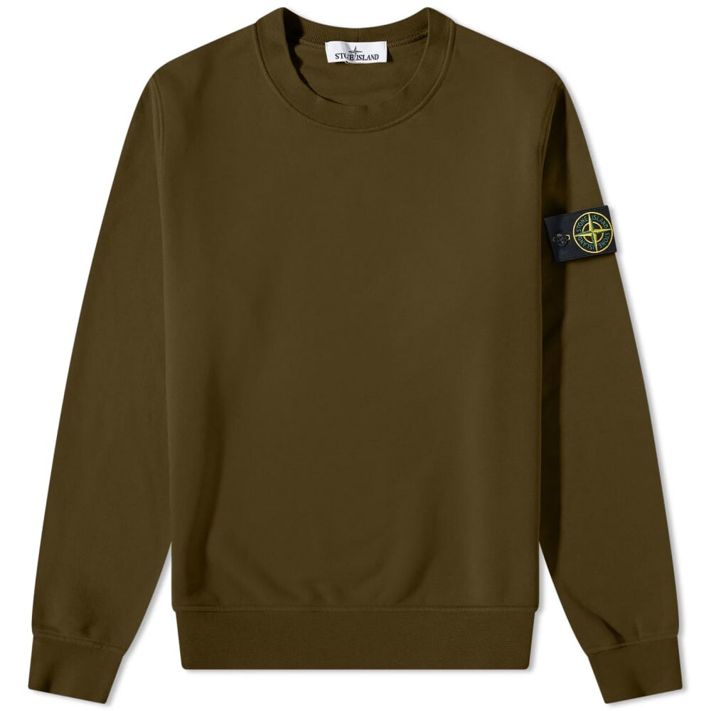 

Свитшот для экипажа Stone Island, окрашенная в одежду, оливковый, Зеленый