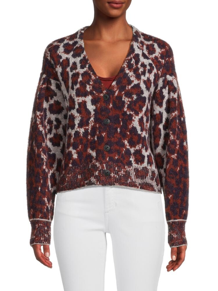 

Кардиган из смеси альпаки с цвет Leopardовым принтом Sarah Rag & Bone, цвет Leopard