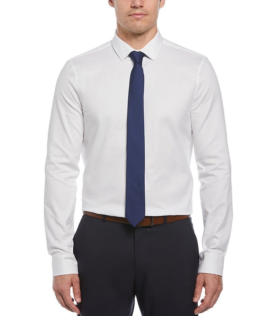 

Рубашка Perry Ellis с геопринтом и длинными рукавами, белый
