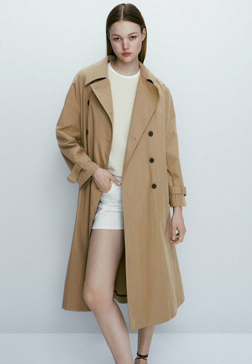 

Тренч Massimo Dutti, бежевый