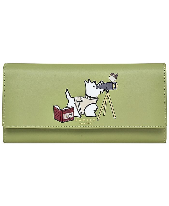 

Большой кожаный кошелек с клапаном для наблюдения за птицами Radley London, зеленый