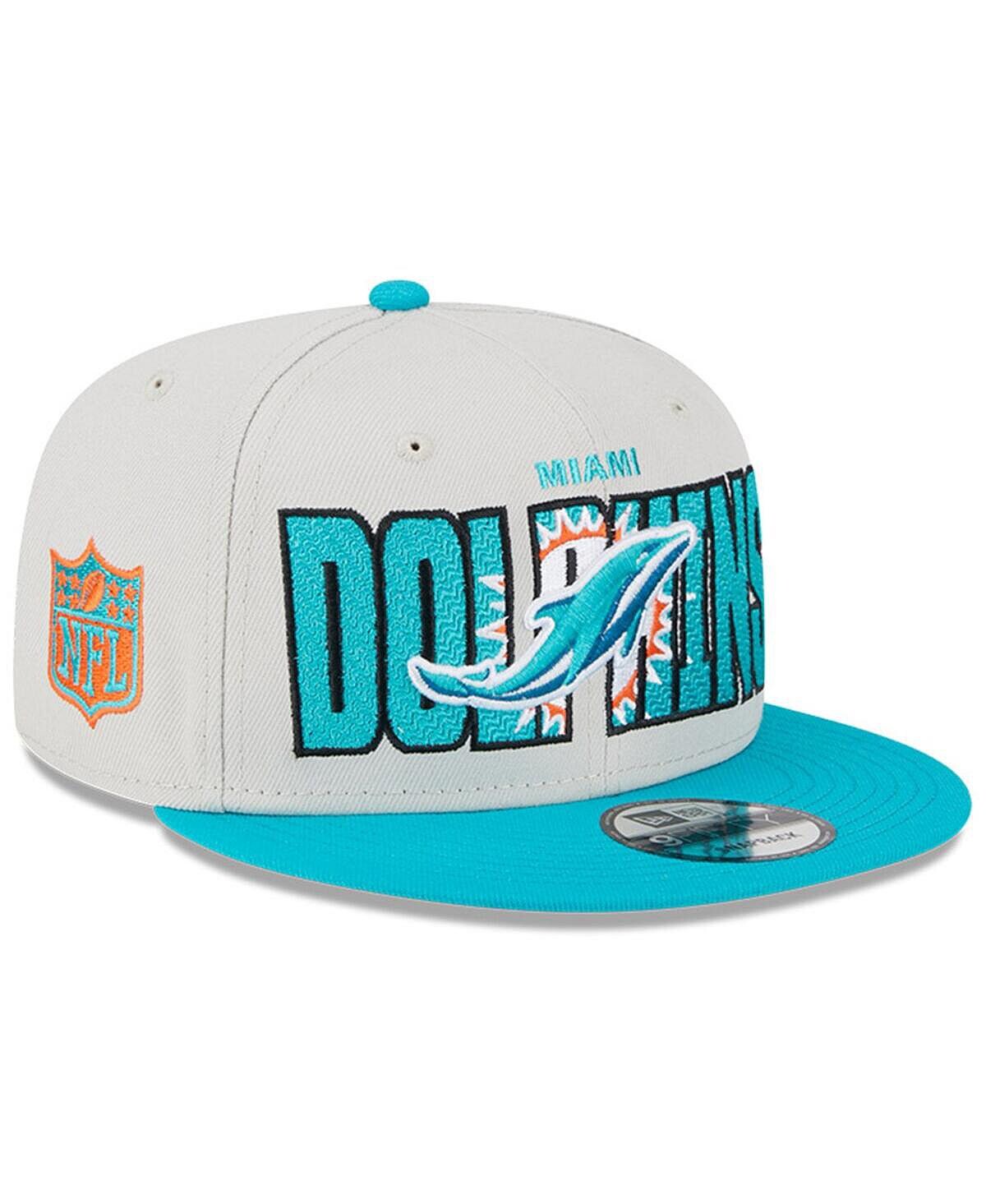 

Мужская регулируемая кепка Stone, Aqua Miami Dolphins 2023 NFL Draft 9FIFTY Snapback New Era