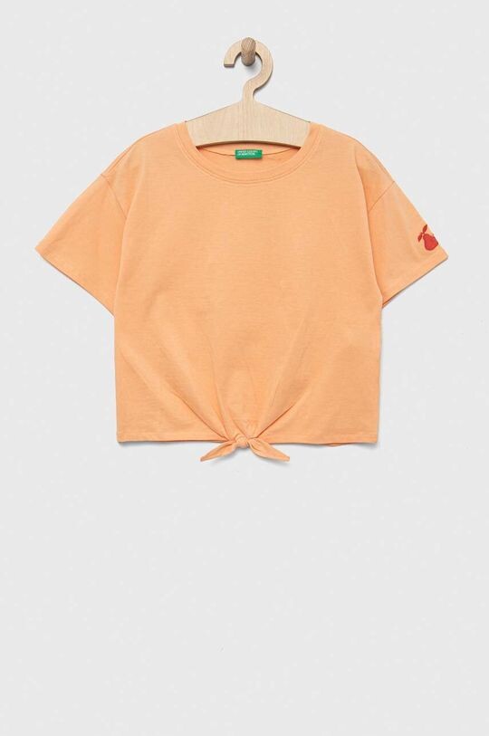 

Хлопковая футболка для детей United Colors of Benetton, оранжевый