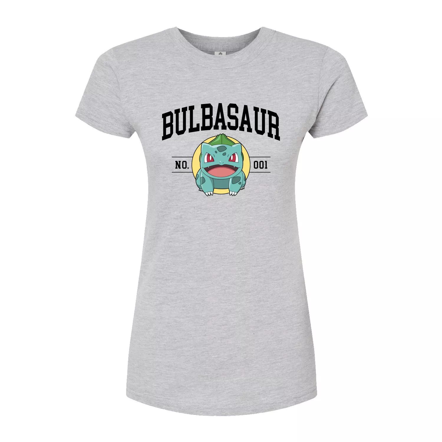 Университетская облегающая футболка Pokémon Bulbasaur для юниоров Licensed Character, серый