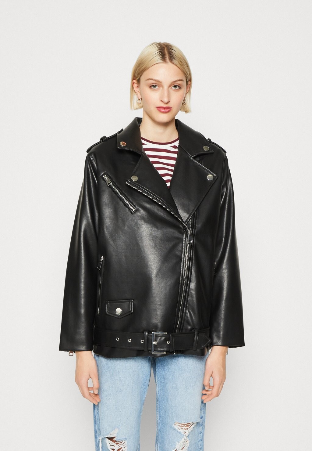 

Куртка из синтетической кожи Cotton On КУРТКА OVERSIZED BIKER, черный