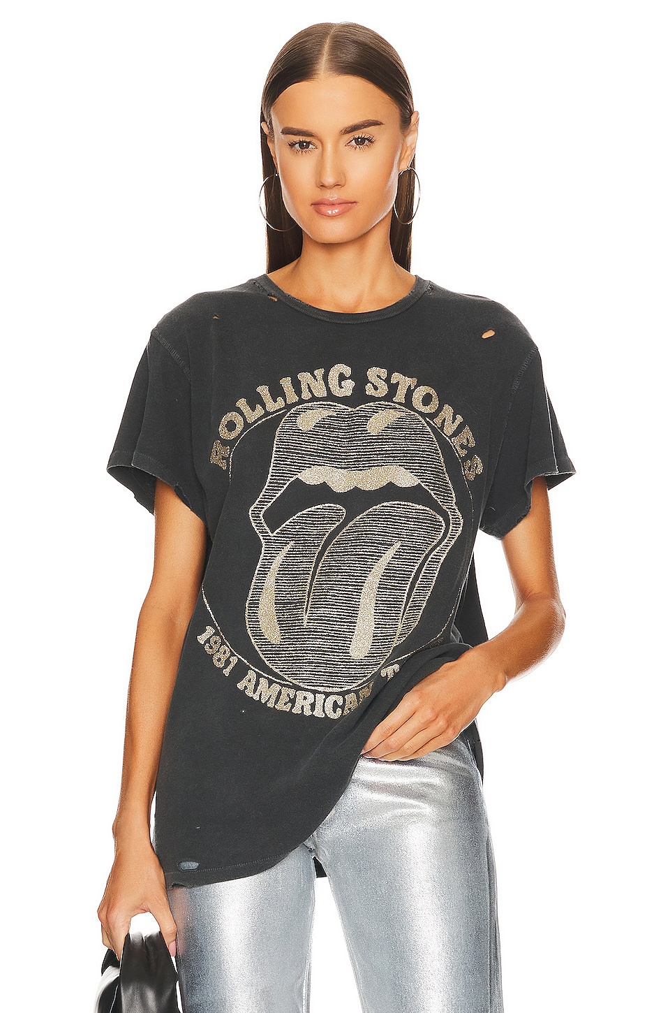 цена Футболка Madeworn the Rolling Stones Destroyed, цвет Coal With Glitter