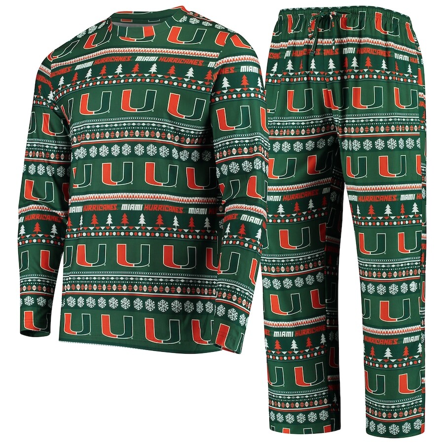 

Пижамный комплект Concepts Sport Miami Hurricanes, зеленый