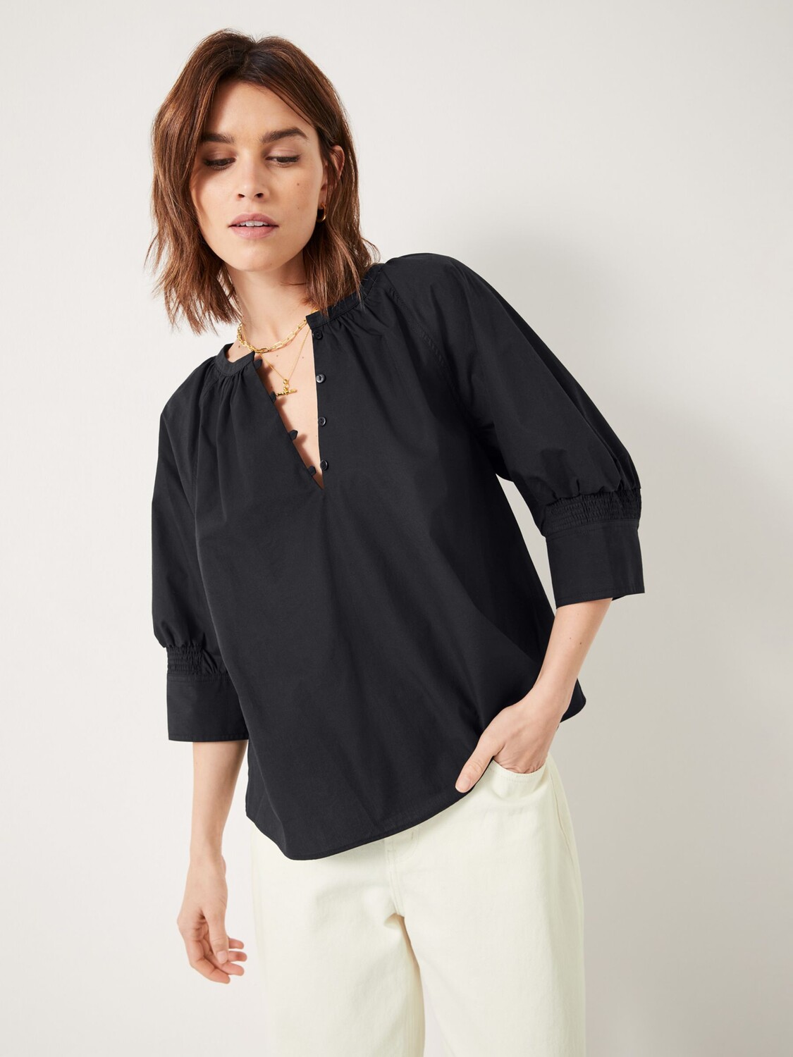 

Hush Charlee Button Хлопковый топ, черный