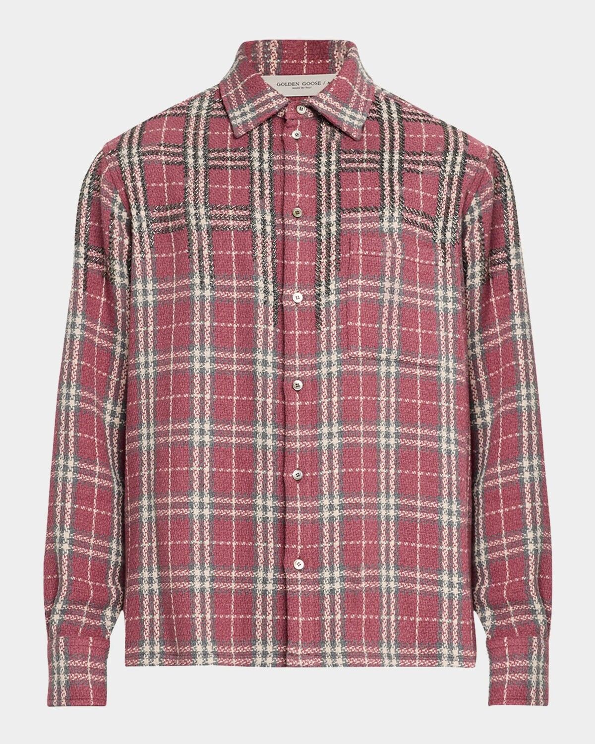 

Мужская рубашка на пуговицах с вышивкой Journey MS Golden Goose, цвет Crushed Berry/Sandsh