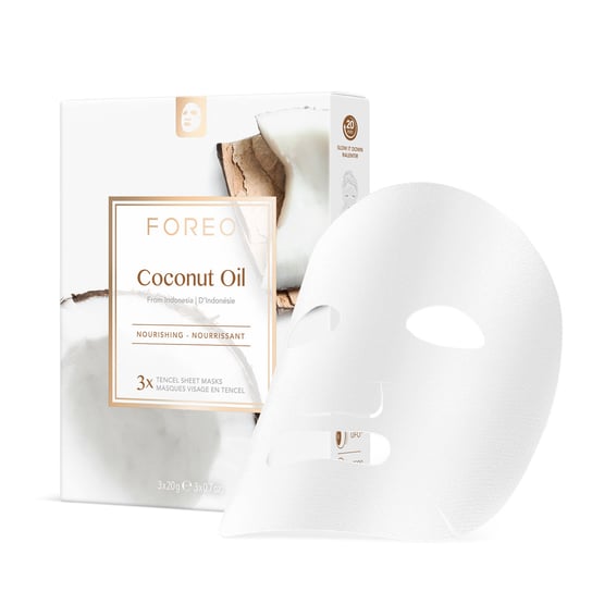 Питательная маска с кокосовым маслом для обезвоженной кожи, 3 шт. Foreo, Coconut Oil