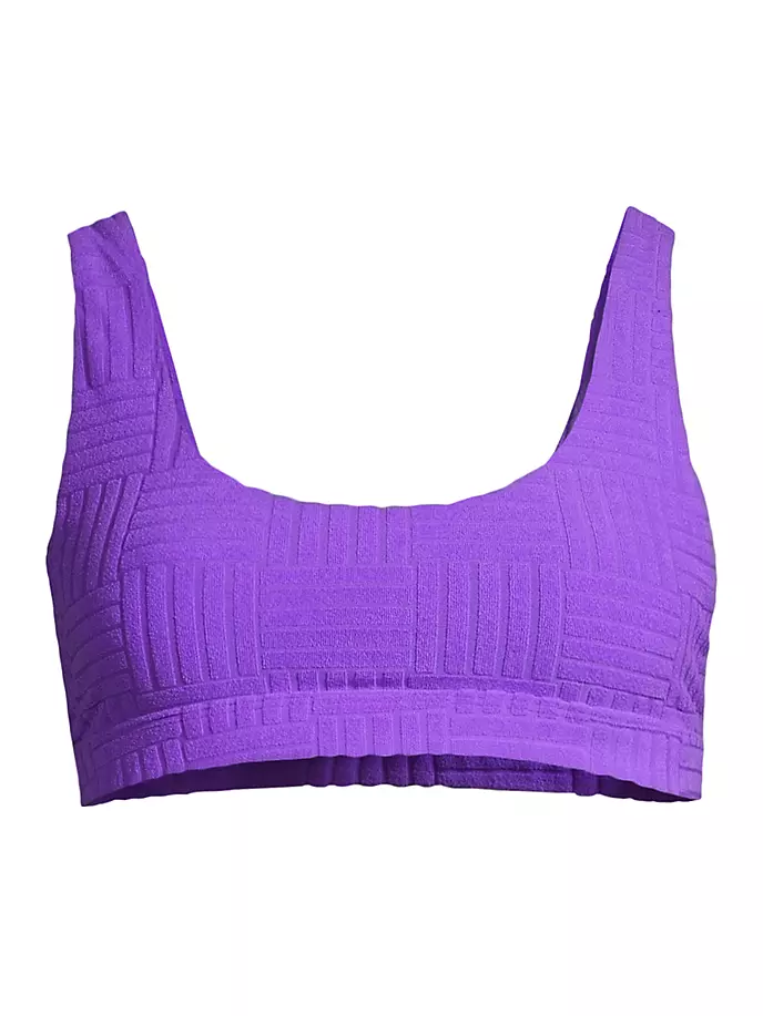 цена Текстурированный топ бикини Peyton Beach Riot, фиолетовый