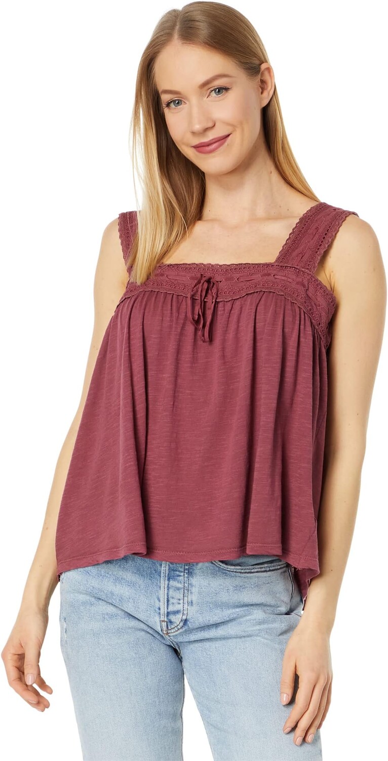 

Кружевная майка с квадратным вырезом Lucky Brand, цвет Rose Brown
