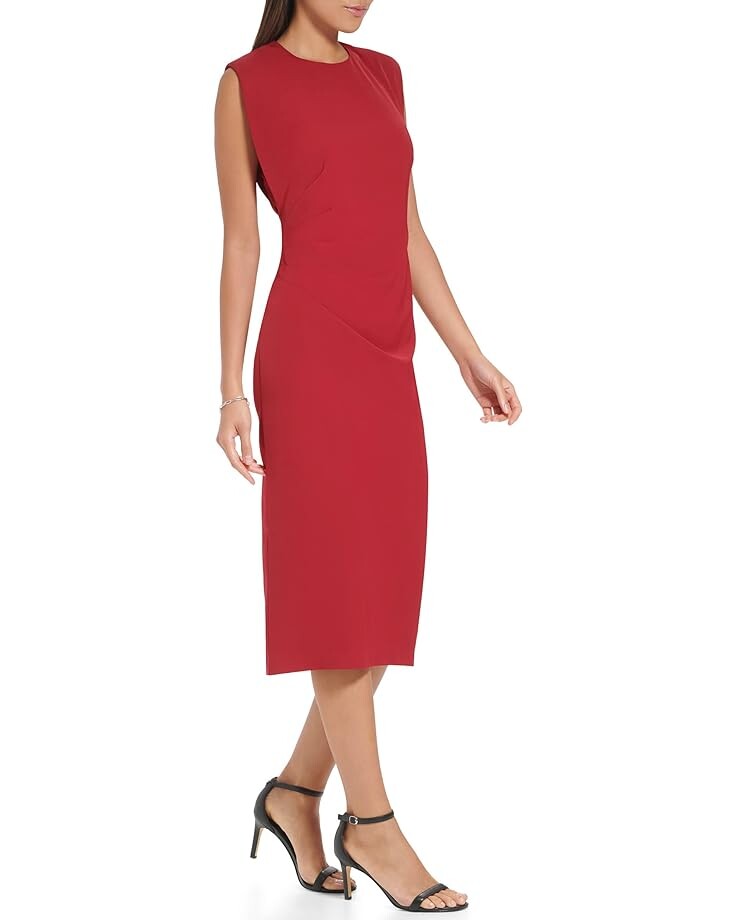 

Платье Calvin Klein String Shoulder Cinched Dress, цвет Cranberry