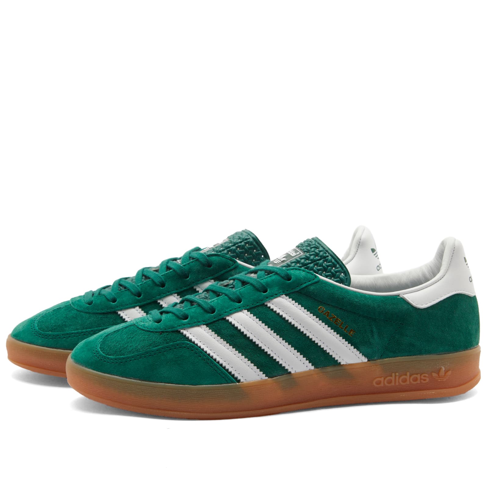 Кроссовки Adidas Gazelle Indoor, цвет Collegiate Green, White & Gum 2