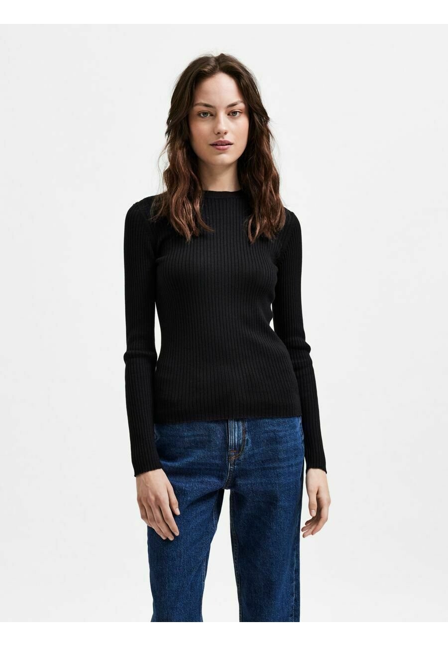

Свитер SLFLYDIA NEW O NECK NOOS Selected Femme, черный