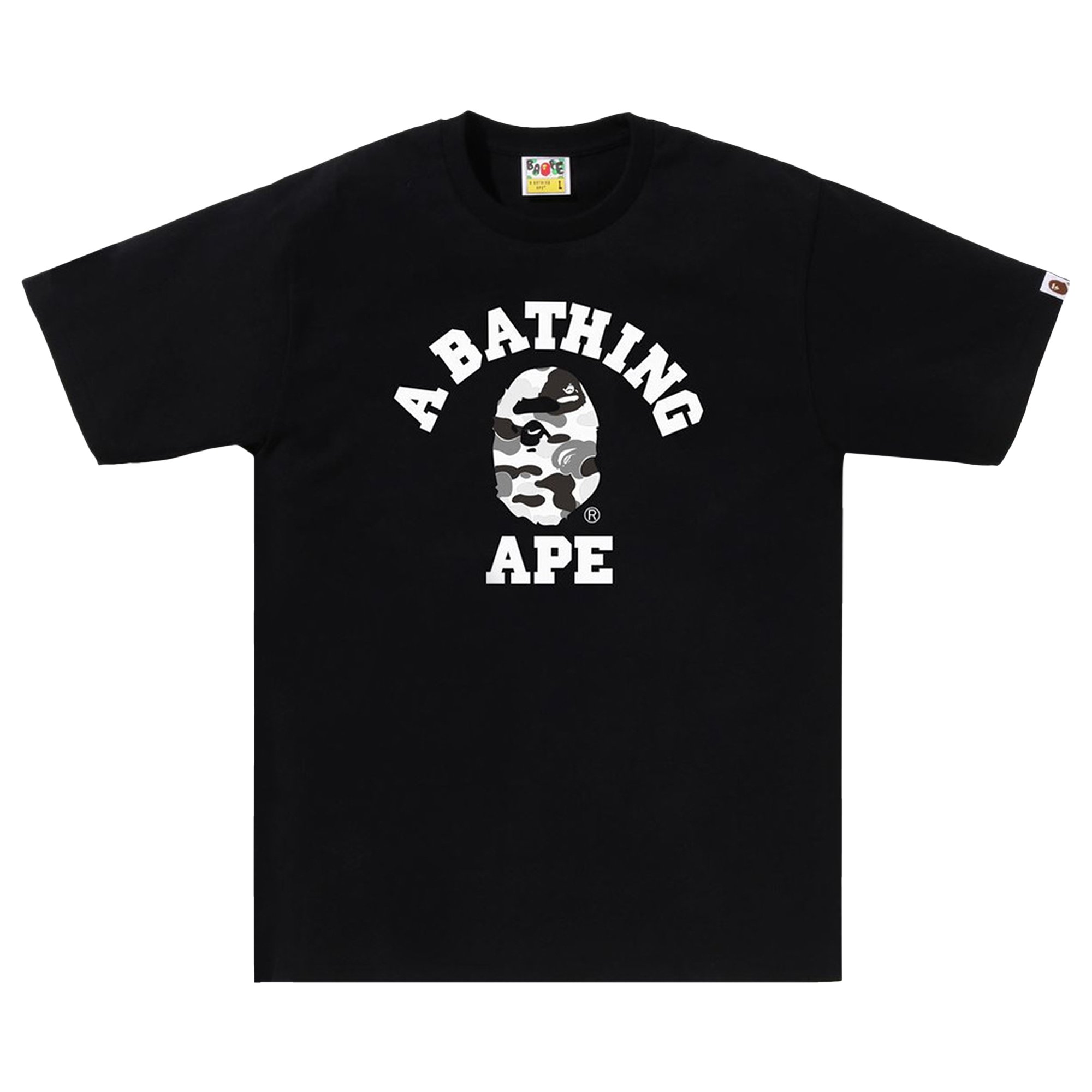 Камуфляжная футболка BAPE ABC Черный/Серый камуфляжная футболка bape abc черный розовый