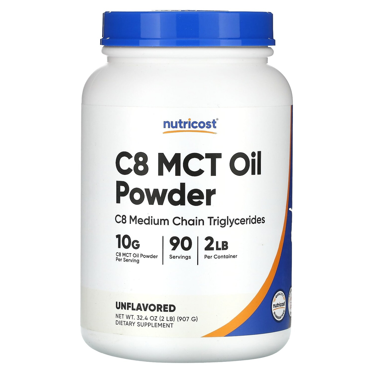 

Масло C8 MCT в порошке, без добавок, 907 г (2 фунта), Nutricost