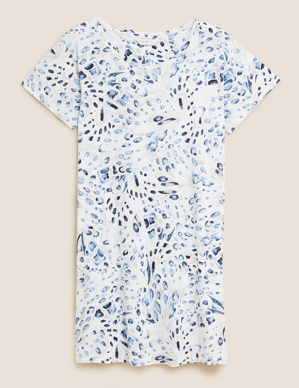 

Короткая ночная рубашка из хлопкового модала Marks & Spencer, синий микс