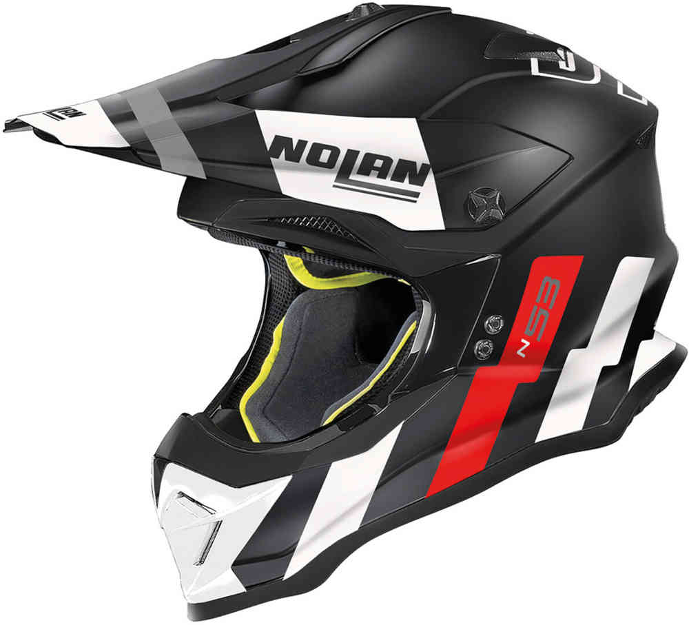 N53 Шлем для мотокросса Spakler Nolan, черный матовый/красный/белый