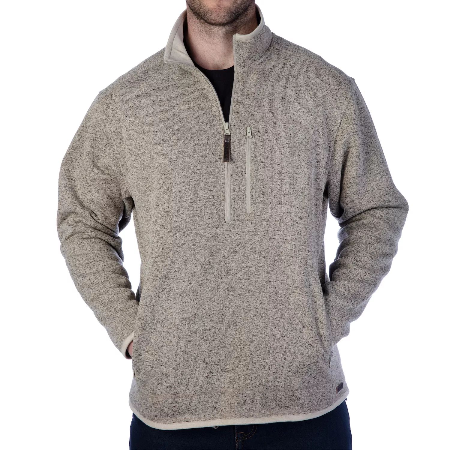 Мужской свитер с молнией на четверть, флисовая куртка-пуловер Smith's Workwear