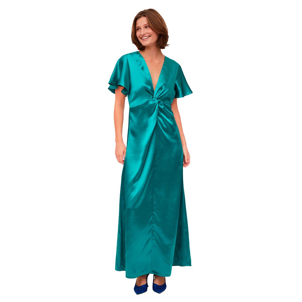 Длинное платье Vila Sittas Short Sleeve, зеленый
