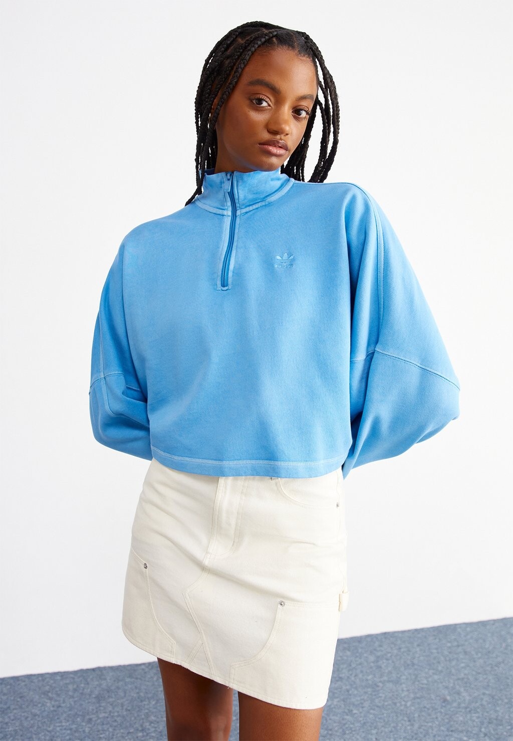

Толстовка ESSENTIALS PLUS HALFZIP adidas Originals, цвет semi blue burst