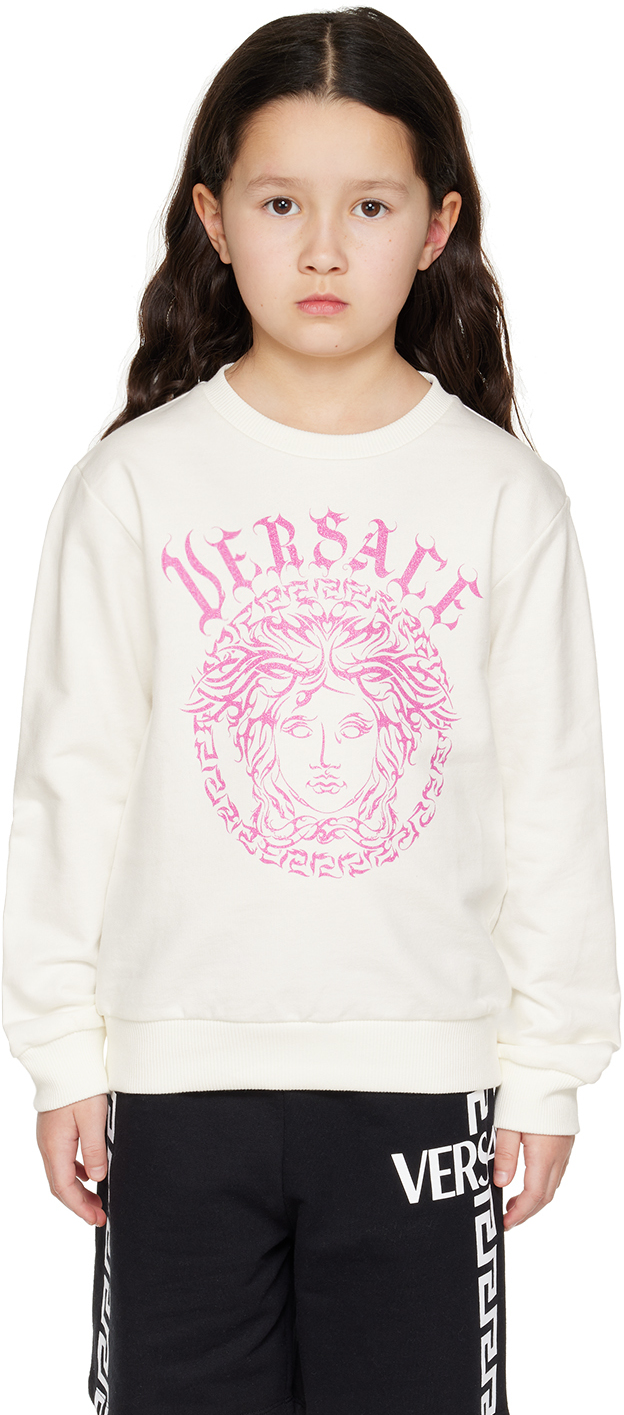 

Детский белый свитшот с Медузой Versace