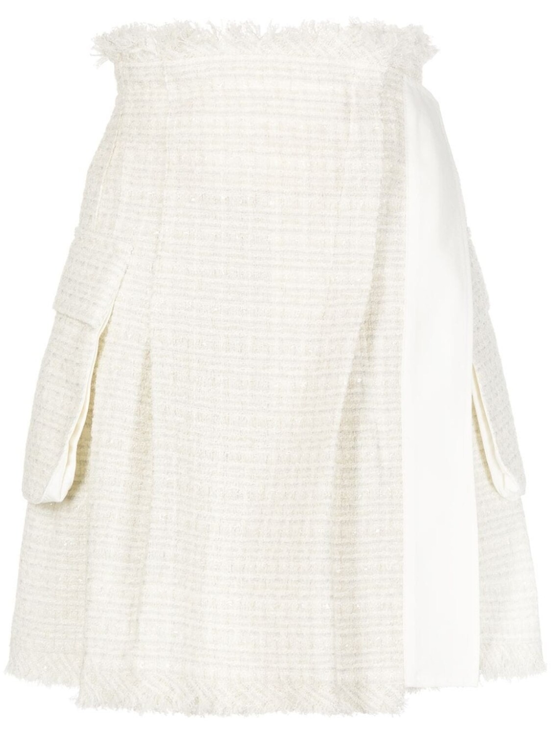 

Sacai твидовая юбка мини с запахом, белый