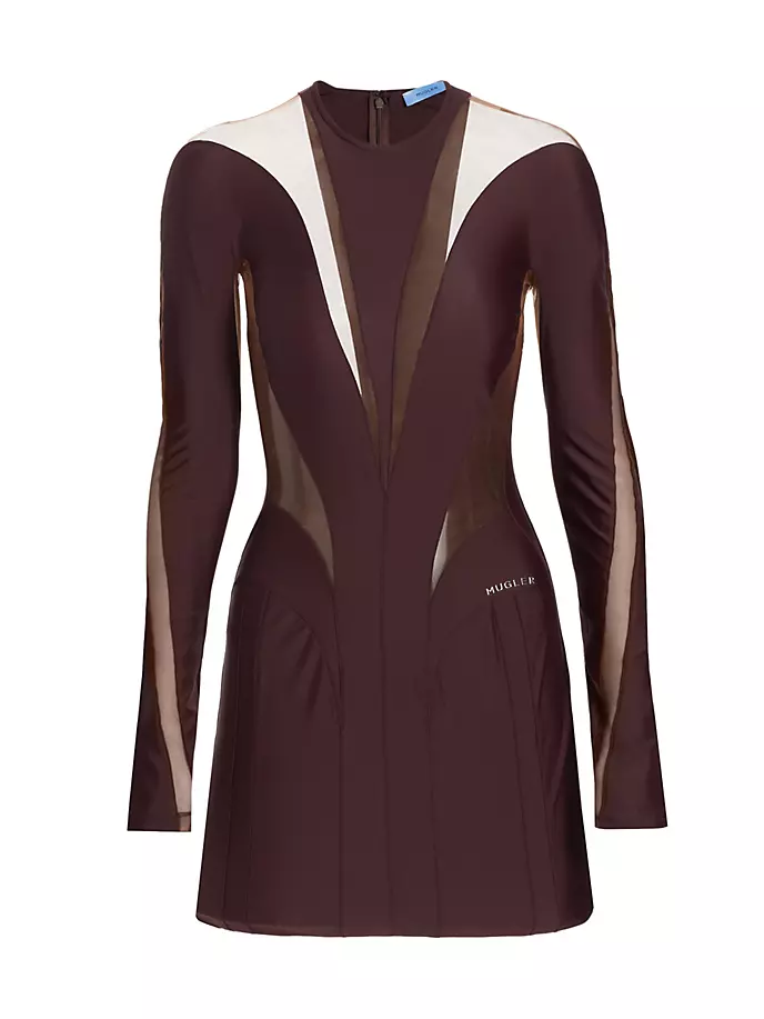 

Мини-платье Sport Mesh со вставкой Mugler, цвет dark raisin