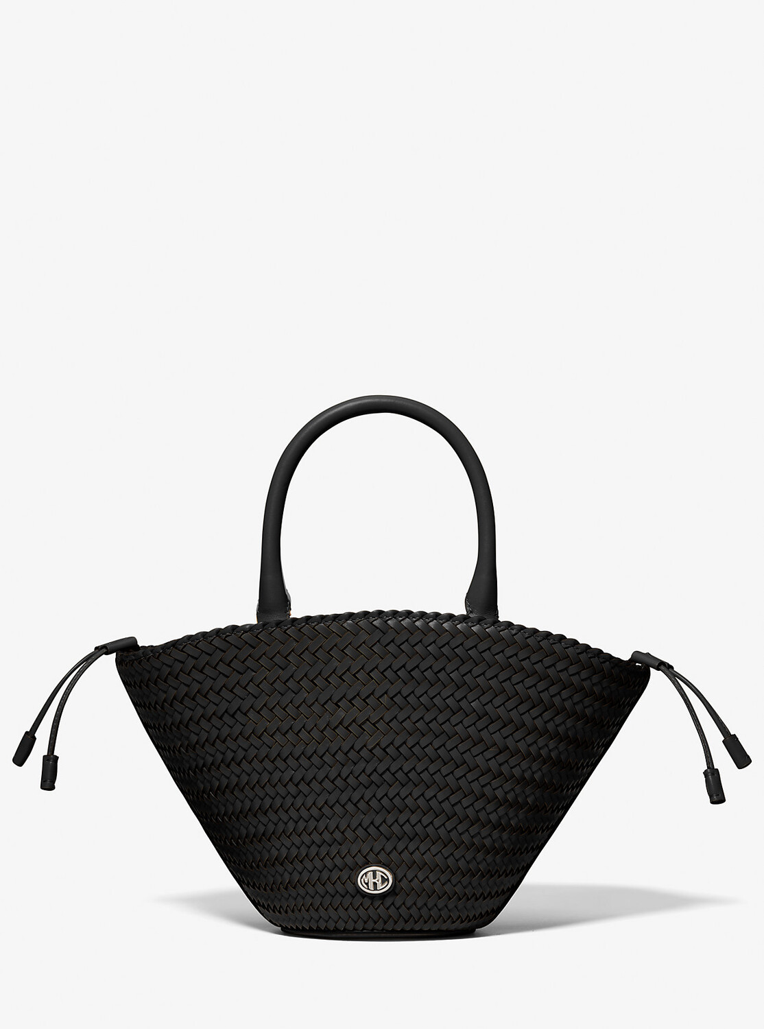 

Плетеная кожаная сумка Audrey Market Michael Kors, черный