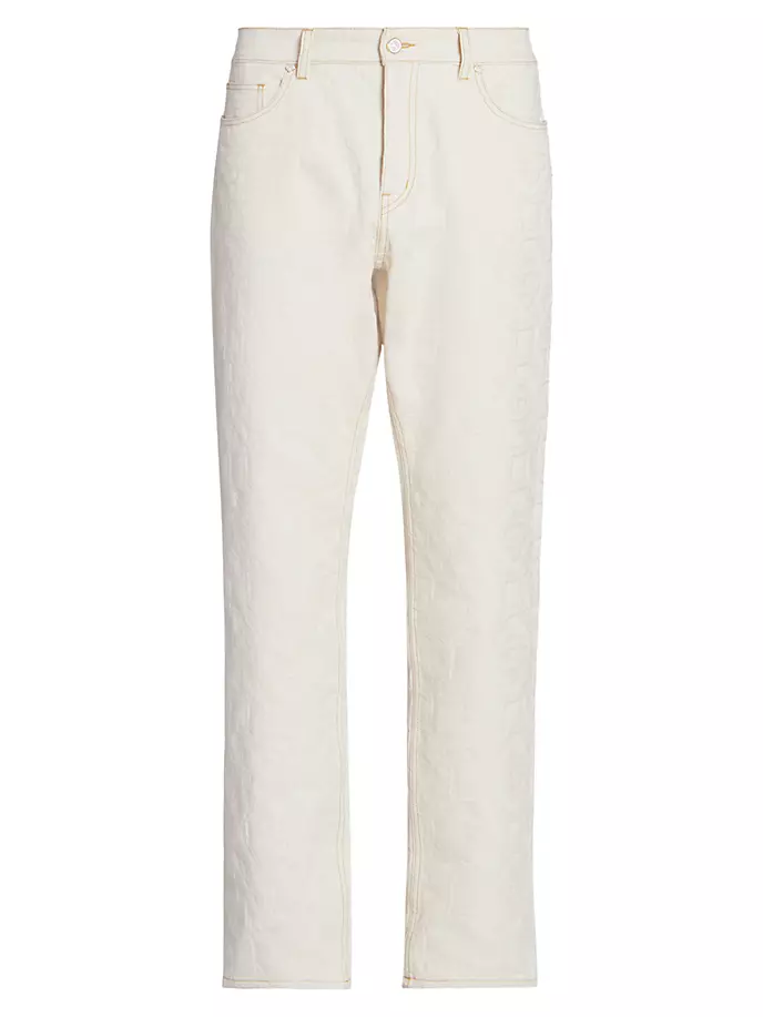

Прямые джинсы с монограммой Casablanca, цвет off white