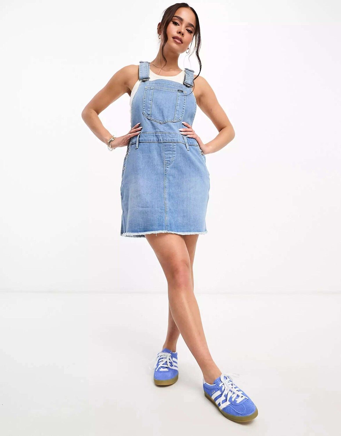 

Мини-платье Lee Dungaree из денима цвета индиго Lee