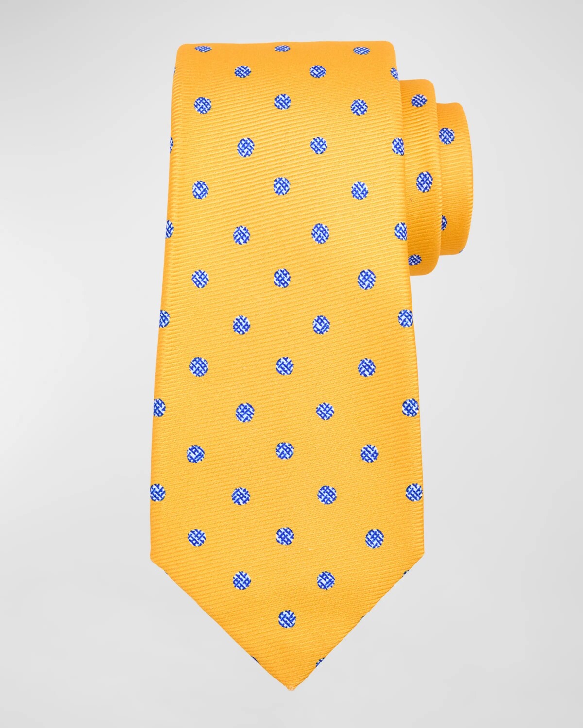 

Мужской шелковый галстук в горошек с принтом Kiton, цвет Yellow
