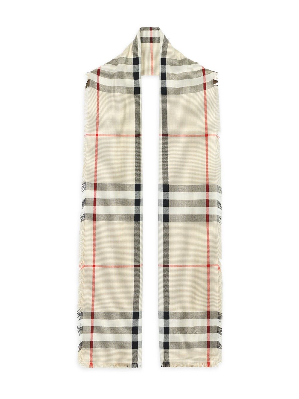 

Шелково-кашемировый шарф в клетку Burberry, бежевый